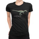 tシャツ レディース 半袖 ブラック 黒 デザイン M L Tシャツ ティーシャツ T shirt 019815 恐竜 イクティオヴェナトール