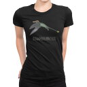 tシャツ レディース 半袖 ブラック 黒 デザイン M L Tシャツ ティーシャツ T shirt 019825 恐竜 Rhamphorhynchus ランフォ...