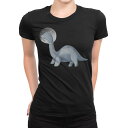 tシャツ レディース 半袖 ブラック 黒 デザイン M L Tシャツ ティーシャツ T shirt 019838 宇宙 恐竜 dinosaur