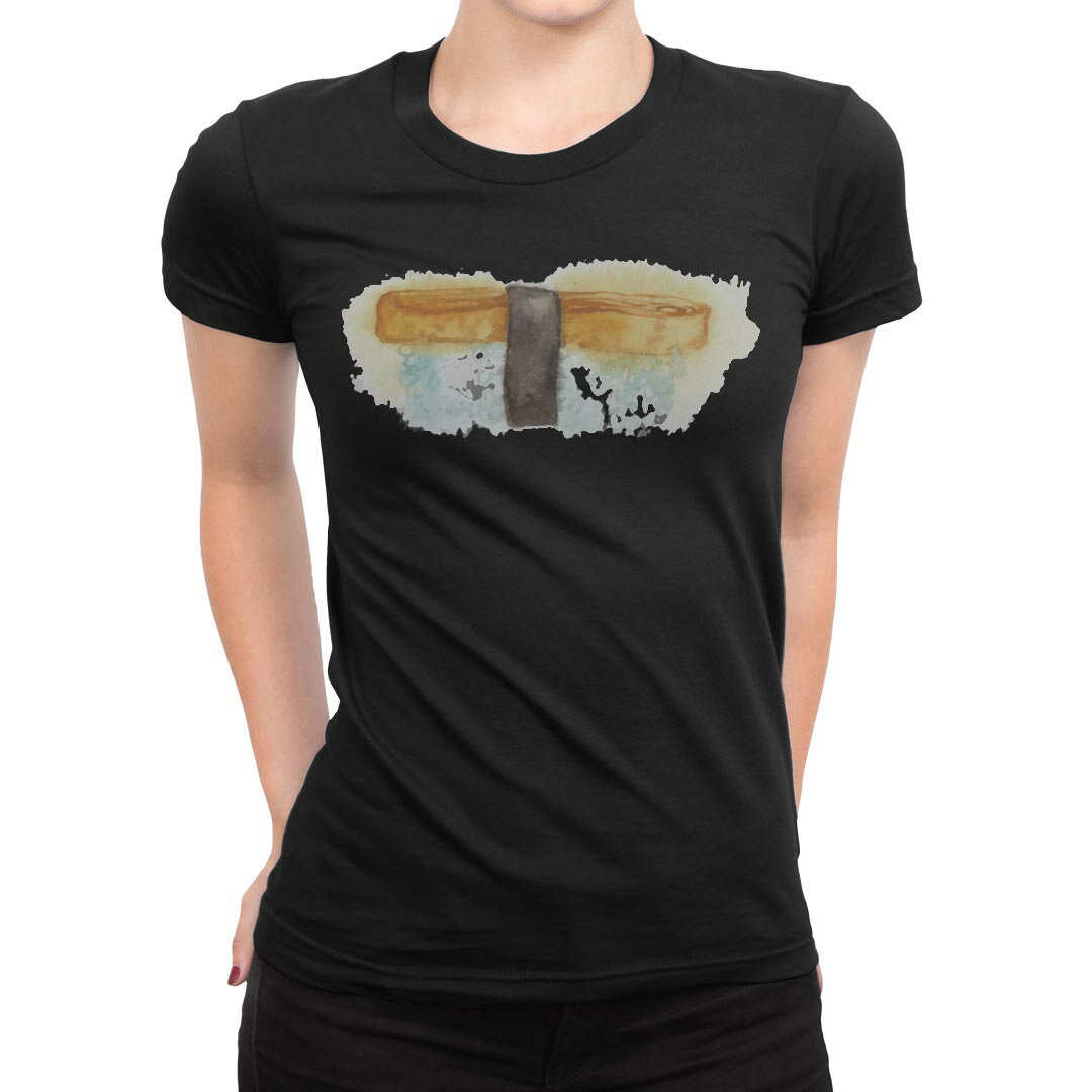 tシャツ レディース 半袖 ブラック 黒 デザイン M L Tシャツ ティーシャツ T shirt 019855 お寿司 Sush..