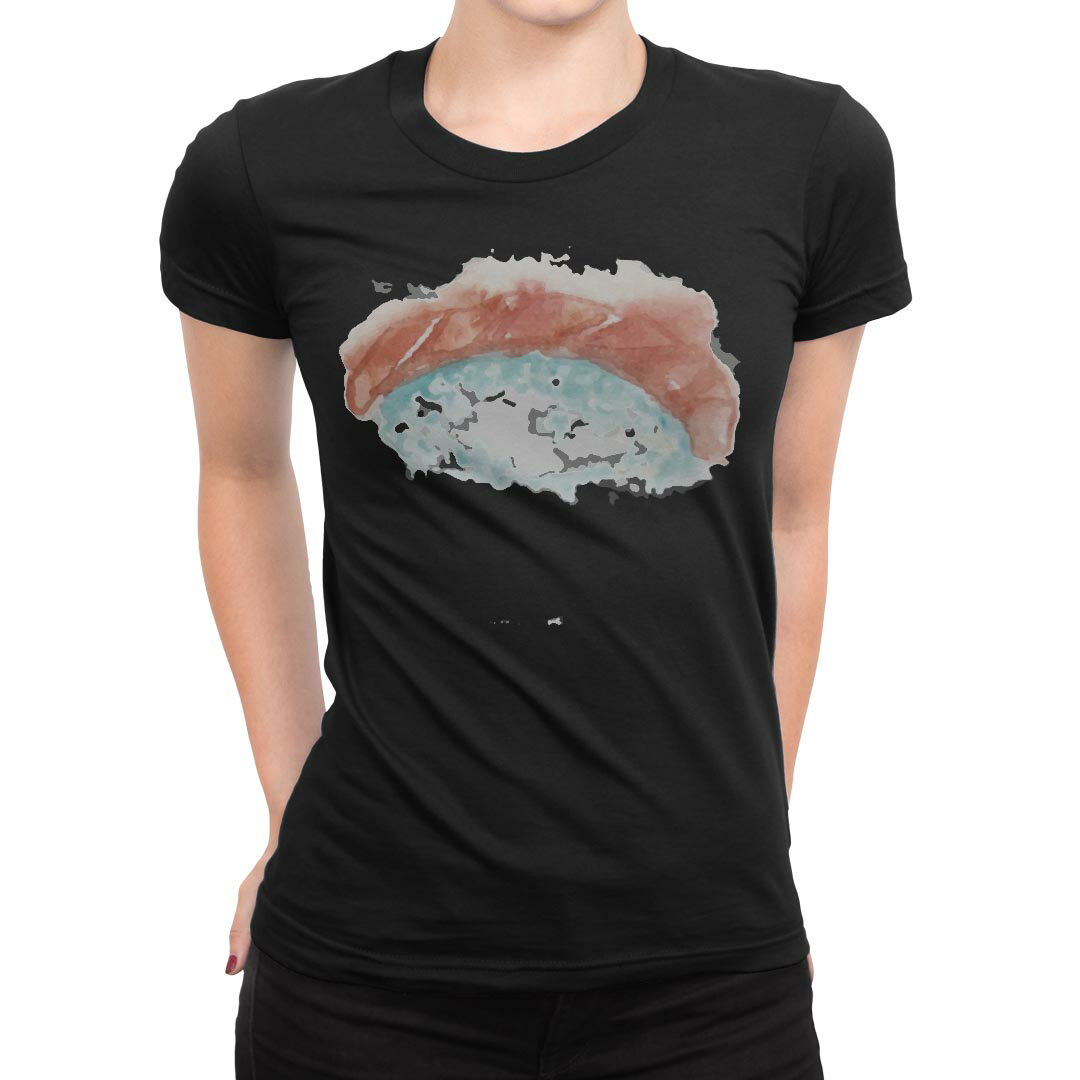 tシャツ レディース 半袖 ブラック 黒 デザイン M L Tシャツ ティーシャツ T shirt 019857 お寿司 Sush..