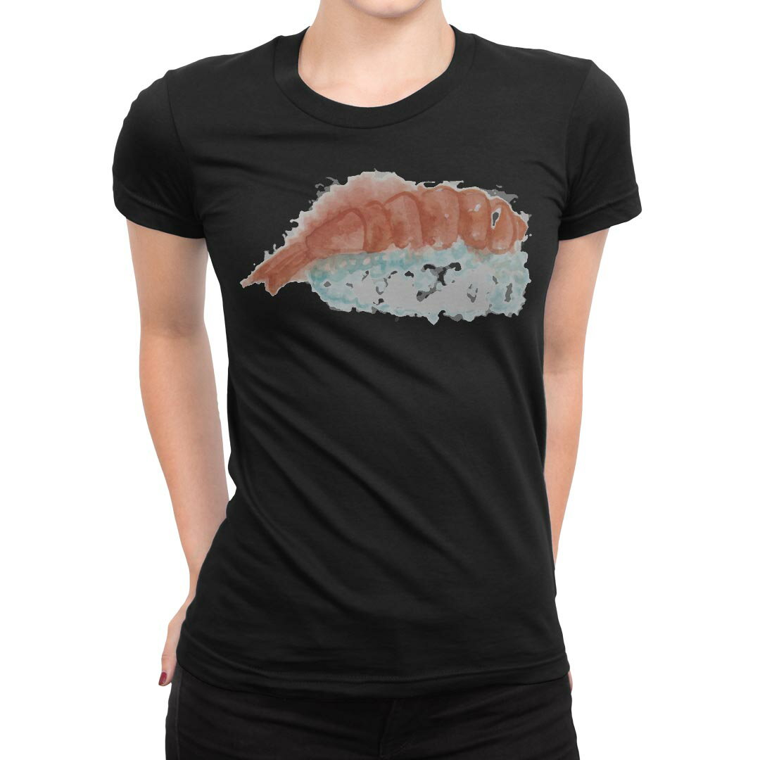 tシャツ レディース 半袖 ブラック 黒 デザイン M L Tシャツ ティーシャツ T shirt 019869 お寿司 Sushi ご飯