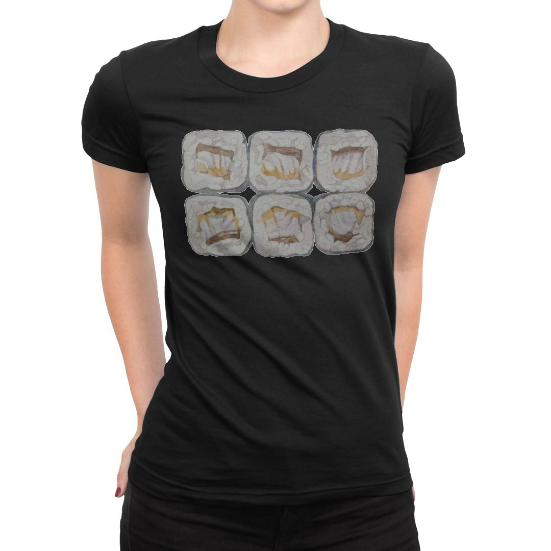 tシャツ レディース 半袖 ブラック 黒 デザイン M L Tシャツ ティーシャツ T shirt 019873 お寿司 Sush..