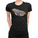 tシャツ レディース 半袖 ブラック 黒 デザイン M L Tシャツ ティーシャツ T shirt 019875 お寿司 Sushi ご飯