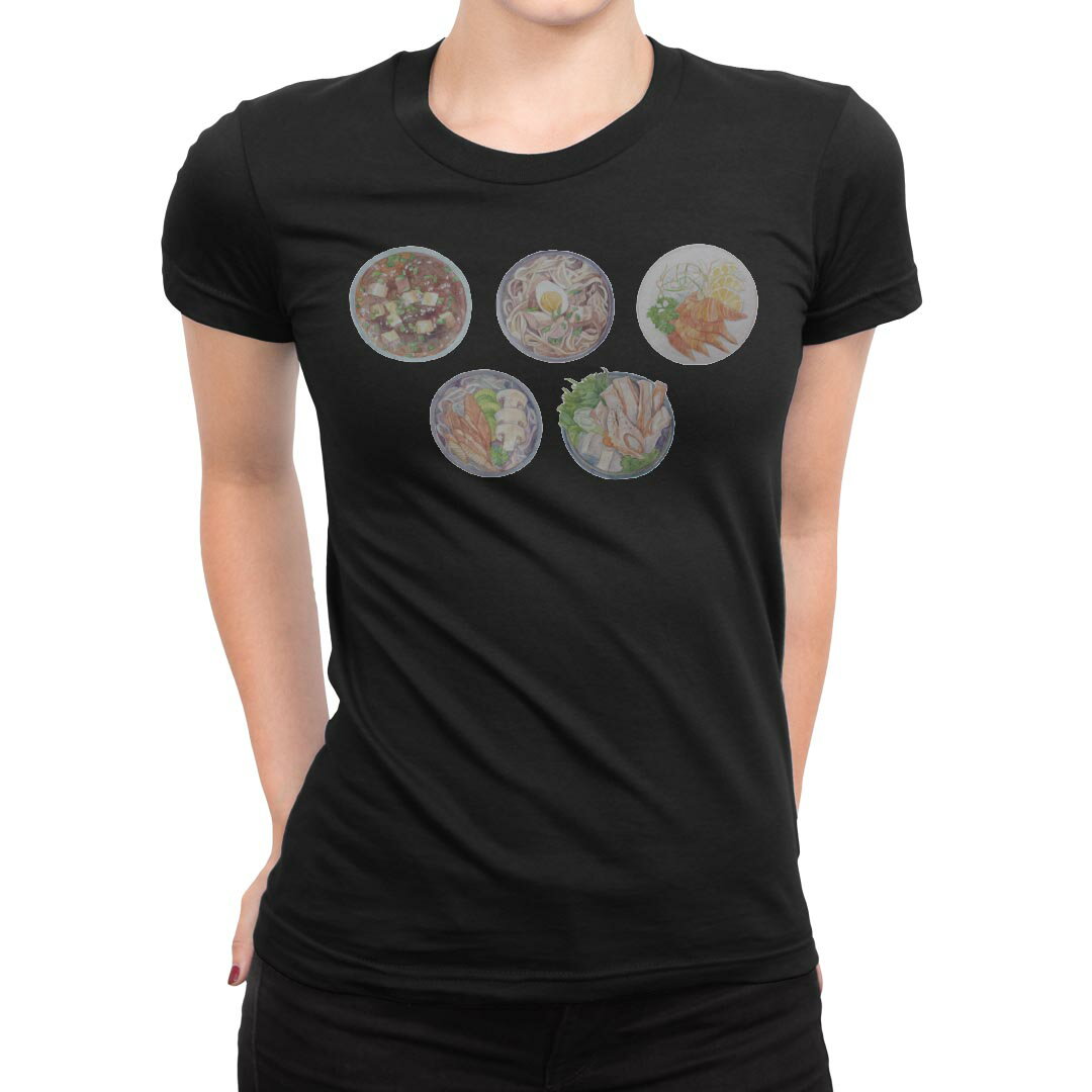 tシャツ レディース 半袖 ブラック 黒 デザイン M L Tシャツ ティーシャツ T shirt 019878 お寿司 Sush..