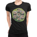 tシャツ レディース 半袖 ブラック 黒 デザイン M L Tシャツ ティーシャツ T shirt 019884 お寿司 Sushi ご飯