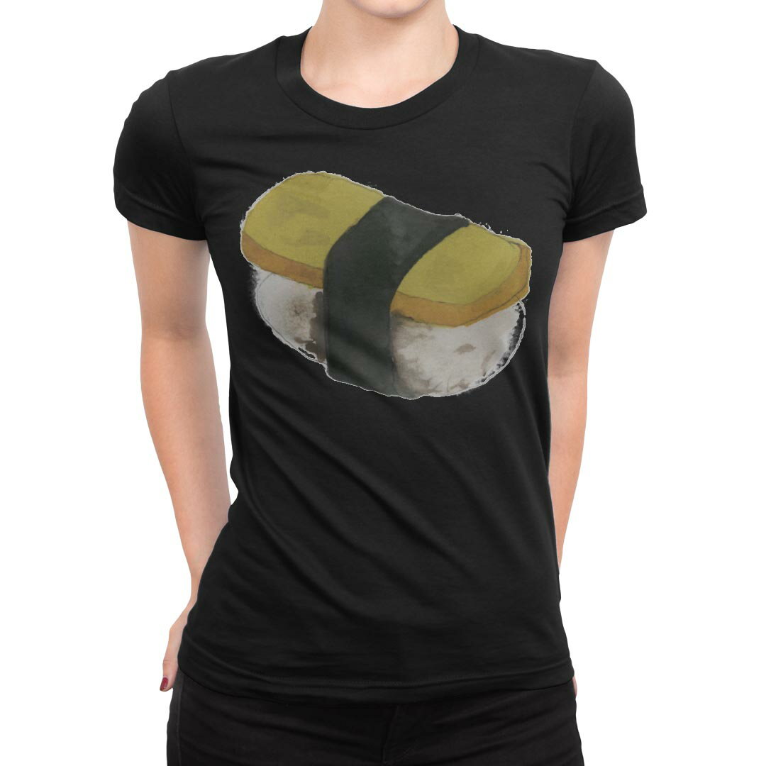 tシャツ レディース 半袖 ブラック 黒 デザイン M L Tシャツ ティーシャツ T shirt 019895 お寿司 Sush..