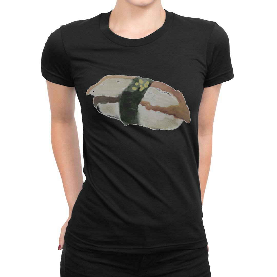 tシャツ レディース 半袖 ブラック 黒 デザイン M L Tシャツ ティーシャツ T shirt 019899 お寿司 Sush..