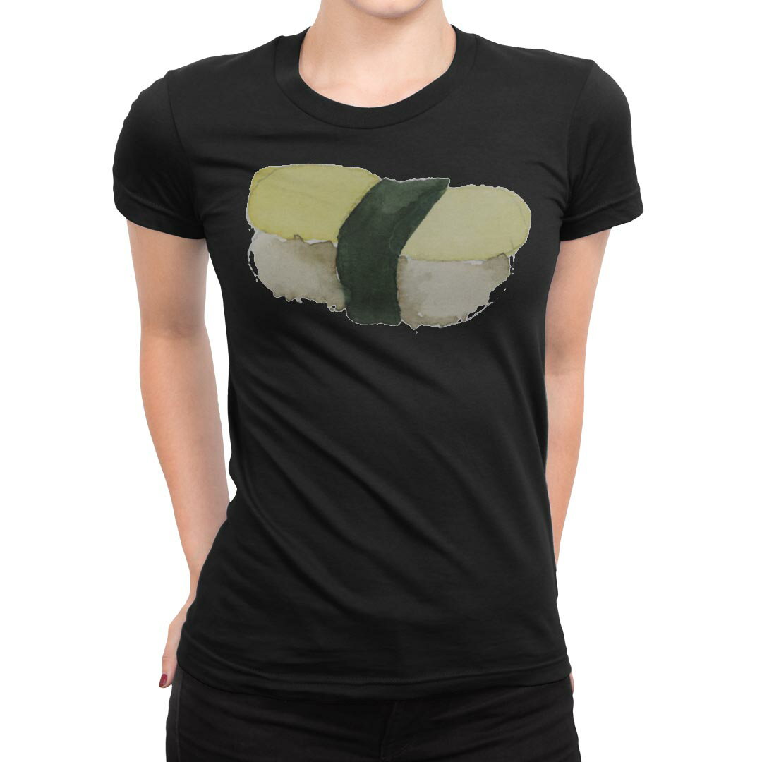 tシャツ レディース 半袖 ブラック 黒 デザイン M L Tシャツ ティーシャツ T shirt 019910 お寿司 Sush..