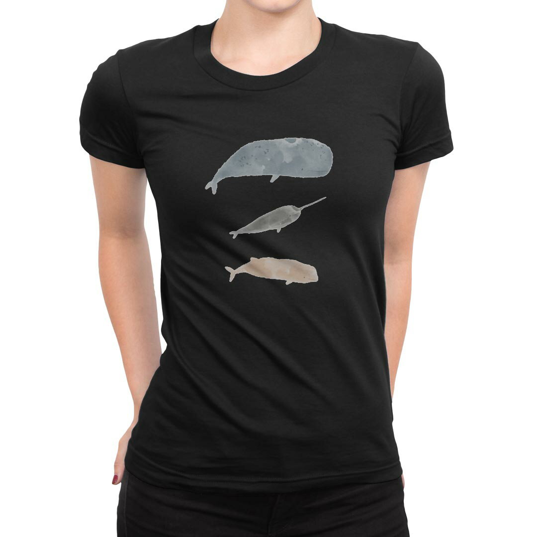 Rakuten - tシャツ レディース 半袖 ブラック 黒 デザイン M L Tシャツ ティーシャツ T shirt 019914 くじら イッカク いるか