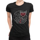 tシャツ レディース 半袖 ブラック 黒 デザイン M L Tシャツ ティーシャツ T shirt 019918 骨 デザイン ハート