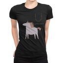 tシャツ レディース 半袖 ブラック 黒 デザイン M L Tシャツ ティーシャツ T shirt 019954 U unicorn ユニコーン