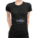 tシャツ レディース 半袖 ブラック 黒 デザイン M L Tシャツ ティーシャツ T shirt 019957 X x-ray fish線魚