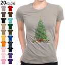 選べる20カラー tシャツ レディース 半袖 デザイン M L Tシャツ ティーシャツ T shirt 009987 クリスマス ツリー プレゼント