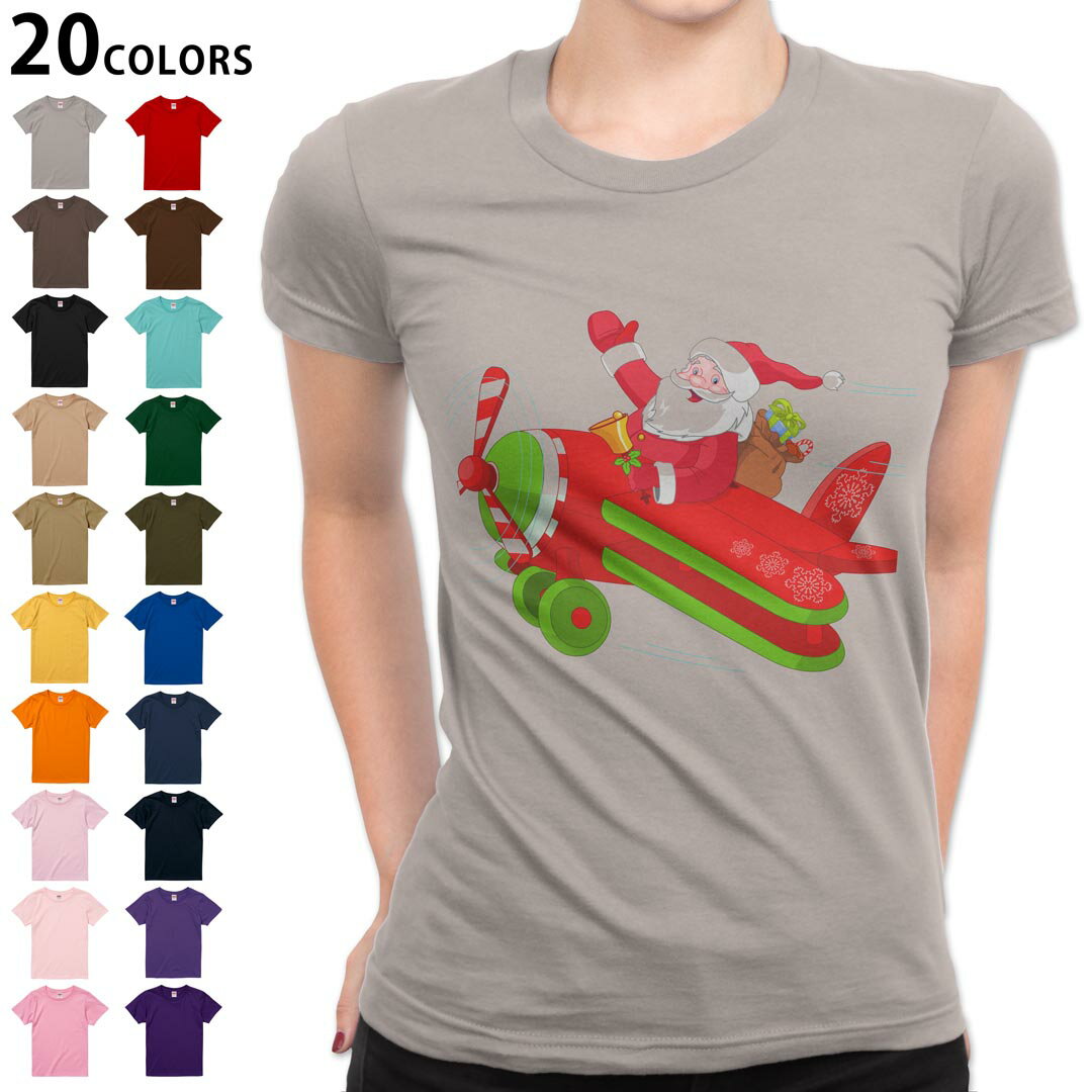 選べる20カラー tシャツ レディース 半袖 デザイン M L Tシャツ ティーシャツ T shirt 010009 クリスマス サンタ キャラクター