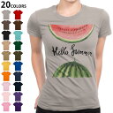 選べる20カラー tシャツ レディース 半袖 デザイン M L Tシャツ ティーシャツ T shirt 012062 英語 スイカ 果物