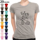 選べる20カラー tシャツ レディース 半袖 デザイン M L Tシャツ ティーシャツ T shirt 014799 自転車 イラスト 白黒