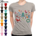 選べる20カラー tシャツ レディース 半袖 デザイン M L Tシャツ ティーシャツ T shirt 015610 クリスマス クリスマスツリー サンタ