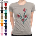 選べる20カラー tシャツ レディース 半袖 デザイン M L Tシャツ ティーシャツ T shirt 016287 チューリップ 植物 花