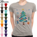 選べる20カラー tシャツ レディース 半袖 デザイン M L Tシャツ ティーシャツ T shirt 017779 クリスマスツリー かわいい