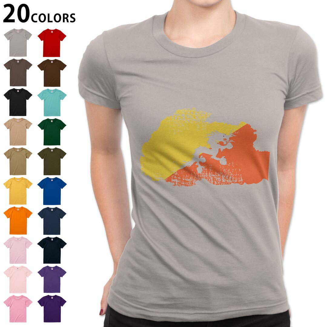 選べる20カラー tシャツ レディース 半袖 デザイン M L Tシャツ ティーシャツ T shirt 018777 bhutan ブータン