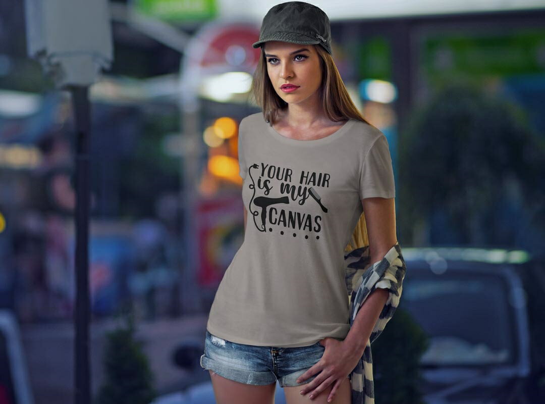 選べる20カラー tシャツ レディース 半袖 デザイン M L Tシャツ ティーシャツ T shirt 031721 キャンバス おしゃれ ヘアサロン