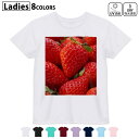 ドライTシャツ 吸水 速乾 DRY 選べる8カラー tシャツ レディース スポーツ ゆったり UV対策 デザイン M L Tシャツ ティーシャツ T shirt001592 苺 果実