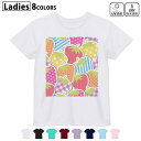 ドライTシャツ 吸水 速乾 DRY 選べる8カラー tシャツ レディース スポーツ ゆったり UV対策 デザイン M L Tシャツ ティーシャツ T shirt005165 苺 カラフル ポップ