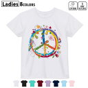 ドライTシャツ 吸水 速乾 DRY 選べる8カラー tシャツ レディース スポーツ ゆったり UV対策 デザイン M L Tシャツ ティーシャツ T shirt006369 カラフル ピースマーク(4)