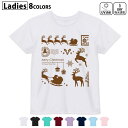 ドライTシャツ 吸水 速乾 DRY 選べる8カラー tシャツ レディース スポーツ ゆったり UV対策 デザイン M L Tシャツ ティーシャツ T shirt013955 クリスマス サンタ トナカイ