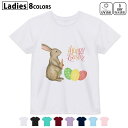 ドライTシャツ 吸水 速乾 DRY 選べる8カラー tシャツ レディース スポーツ ゆったり UV対策 デザイン M L Tシャツ ティーシャツ T shirt015391 イースター たまご とり うさぎ パステル