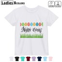 ドライTシャツ 吸水 速乾 DRY 選べる8カラー tシャツ レディース スポーツ ゆったり UV対策 デザイン M L Tシャツ ティーシャツ T shirt015395 イースター たまご とり うさぎ パステル 英字