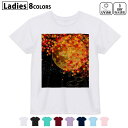 ドライTシャツ 吸水 速乾 DRY 選べる8カラー tシャツ レディース スポーツ ゆったり UV対策 デザイン M L Tシャツ ティーシャツ T shirt015640 和柄 紅葉 月 満月 和風