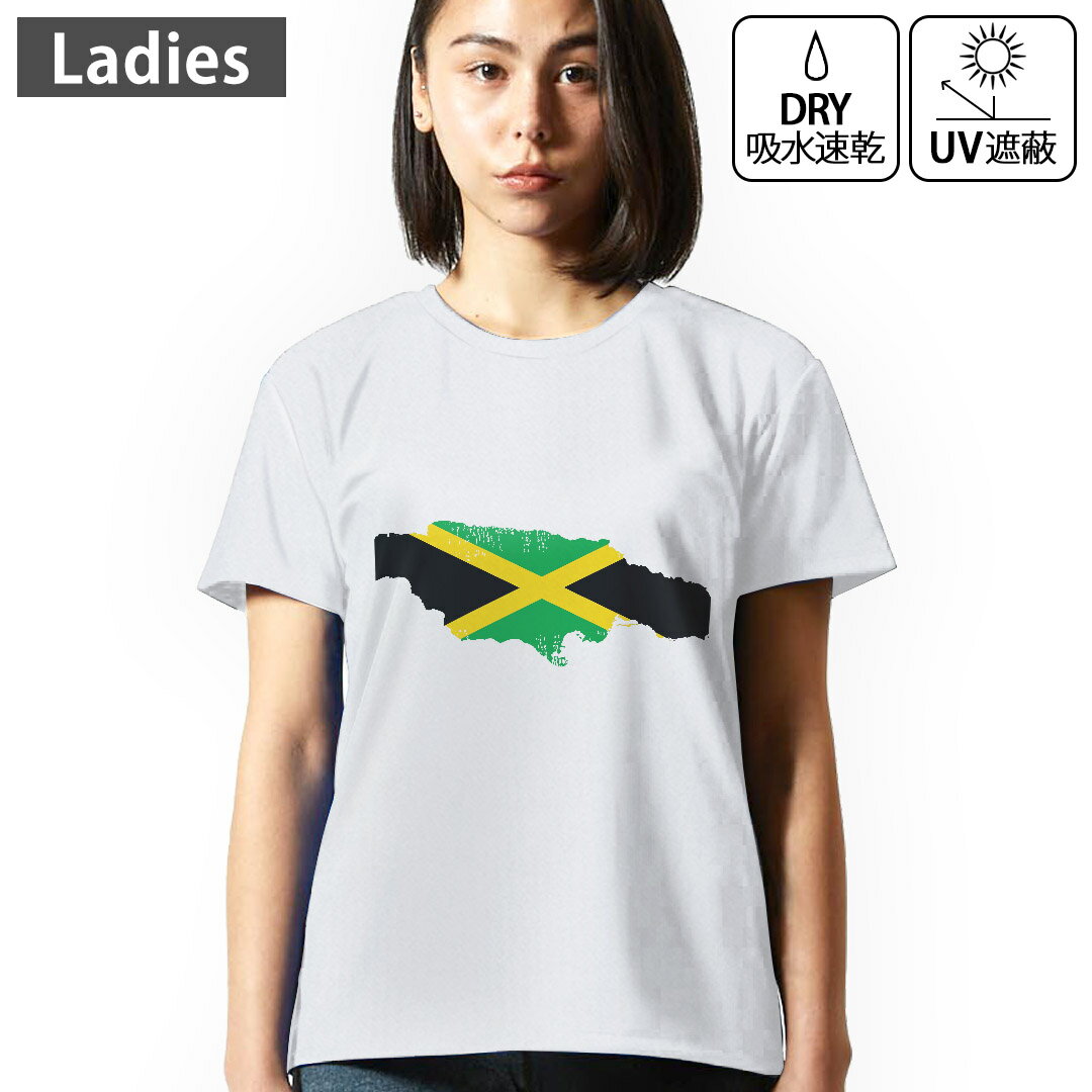 レディース ドライTシャツ ホワイト 半袖 4.1オンス ジム トレーニング スポーツ 運動会 ドライアスレチック UVカット 紫外線遮蔽 吸水..