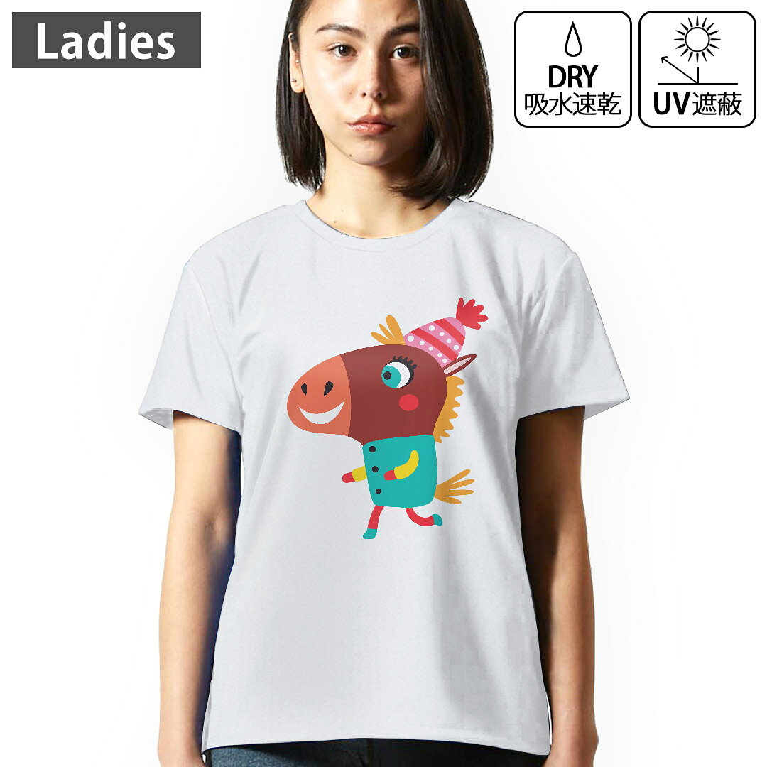 レディース ドライTシャツ ホワイト 半袖 4.1オンス ジム トレーニング スポーツ 運動会 ドライアスレチック UVカット 紫外線遮蔽 吸水..