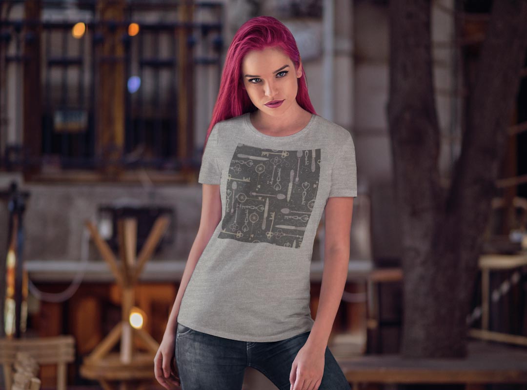 tシャツ レディース 半袖 白地 デザイン M L 白 ホワイト グレー Tシャツ ティーシャツ T shirt 050244