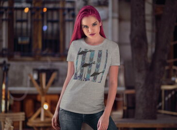 tシャツ レディース 半袖 白地 デザイン S M L XL Tシャツ ティーシャツ T shirt 015457 魚 鯉 和柄