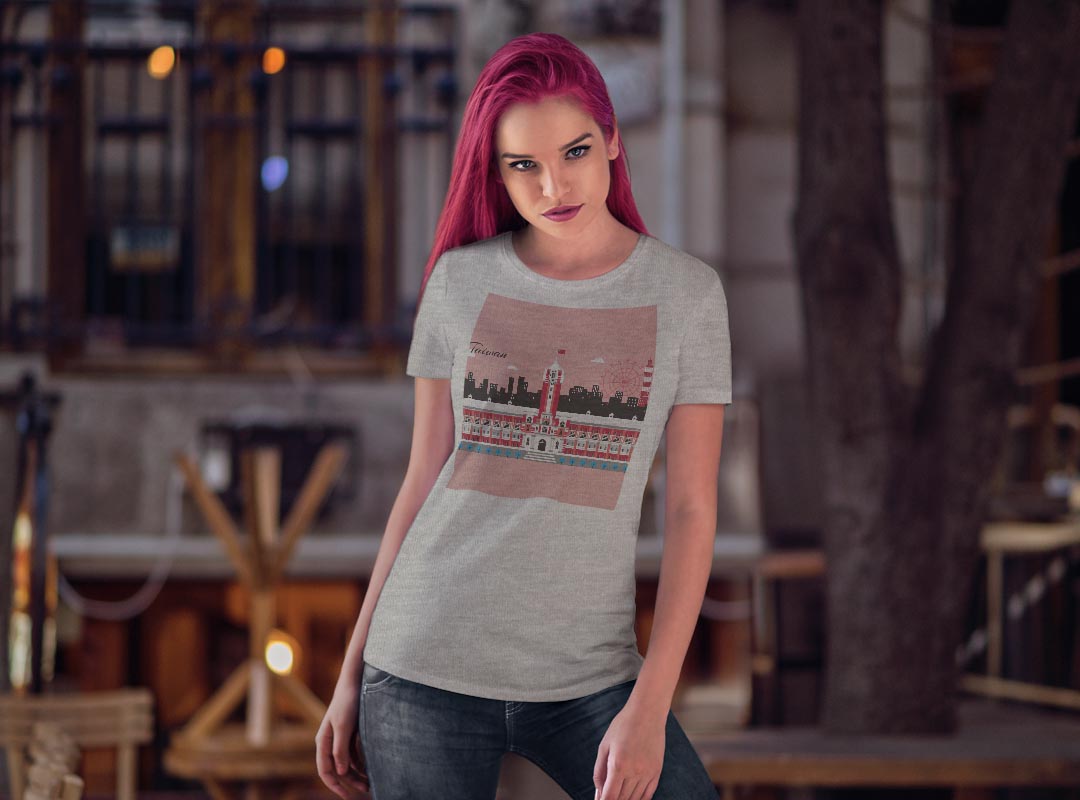 tシャツ レディース 半袖 白地 デザイン M L 白 ホワイト グレー Tシャツ ティーシ...