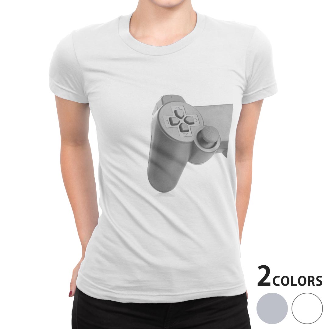tシャツ レディース 半袖 白地 デザイン M L 白 ホワイト グレー Tシャツ ティーシ...