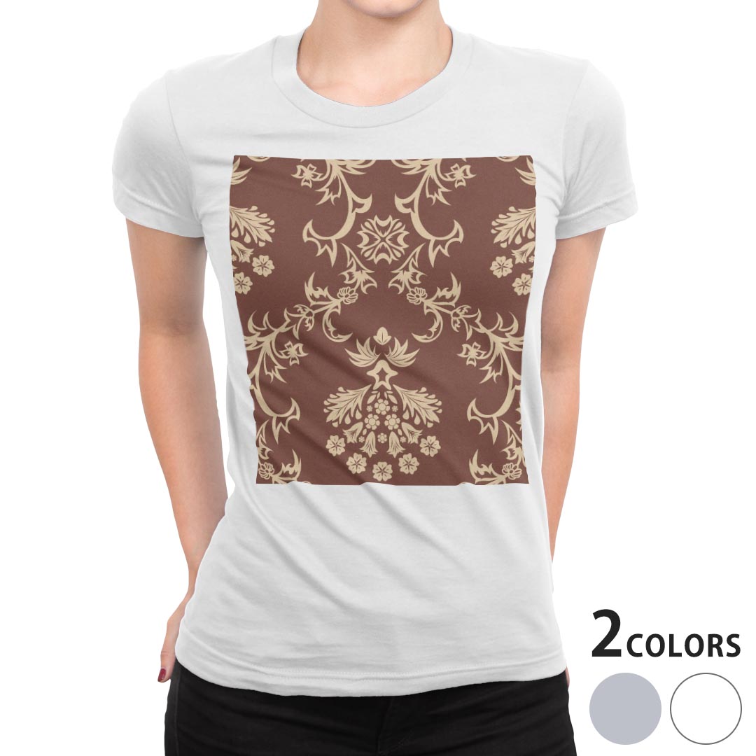 tシャツ レディース 半袖 白地 デザイン M L 白 ホワイト グレー Tシャツ ティーシャツ T shirt 000378 その他 茶色 デザイン
