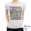 tシャツ レディース 半袖 白地 デザイン M L 白 ホワイト グレー Tシャツ ティーシャツ T shirt 000447 その他 チェック アーガイル ト...