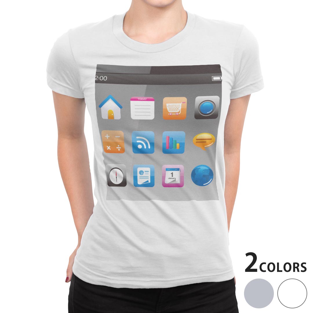 tシャツ レディース 半袖 白地 デザイン S M L XL Tシャツ ティーシャツ T shirt 000858 ユニーク スマートフォン