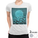 tシャツ レディース 半袖 白地 デザイン S M L XL Tシャツ ティーシャツ T shirt 001055 ユニーク コウモリ　満月