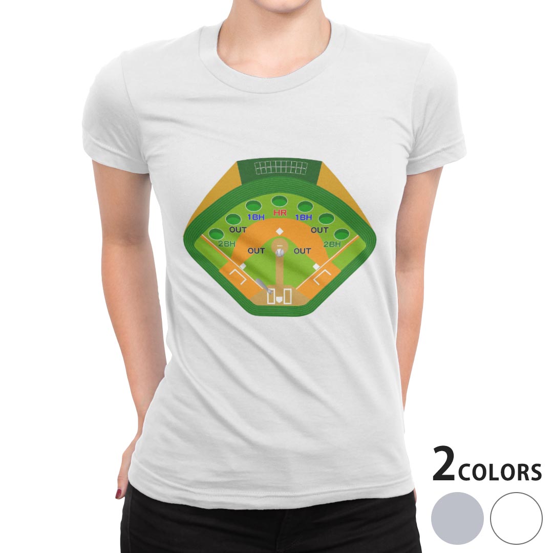 楽天kabeコレtシャツ レディース 半袖 白地 デザイン S M L XL Tシャツ ティーシャツ T shirt 001132 スポーツ 野球　おもちゃ