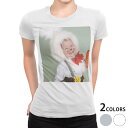 tシャツ レディース 半袖 白地 デザイン M L 白 ホワイト グレー Tシャツ ティーシャツ T shirt 001247 写真・風景 うさぎ 子供