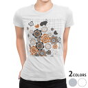 tシャツ レディース 半袖 白地 デザイン M L 白 ホワイト グレー Tシャツ ティーシャツ T shirt 001314 フラワー 花 植物