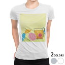 tシャツ レディース 半袖 白地 デザイン M L 白 ホワイト グレー Tシャツ ティーシャツ T shirt 001788 その他 イラスト 傘 カラフル