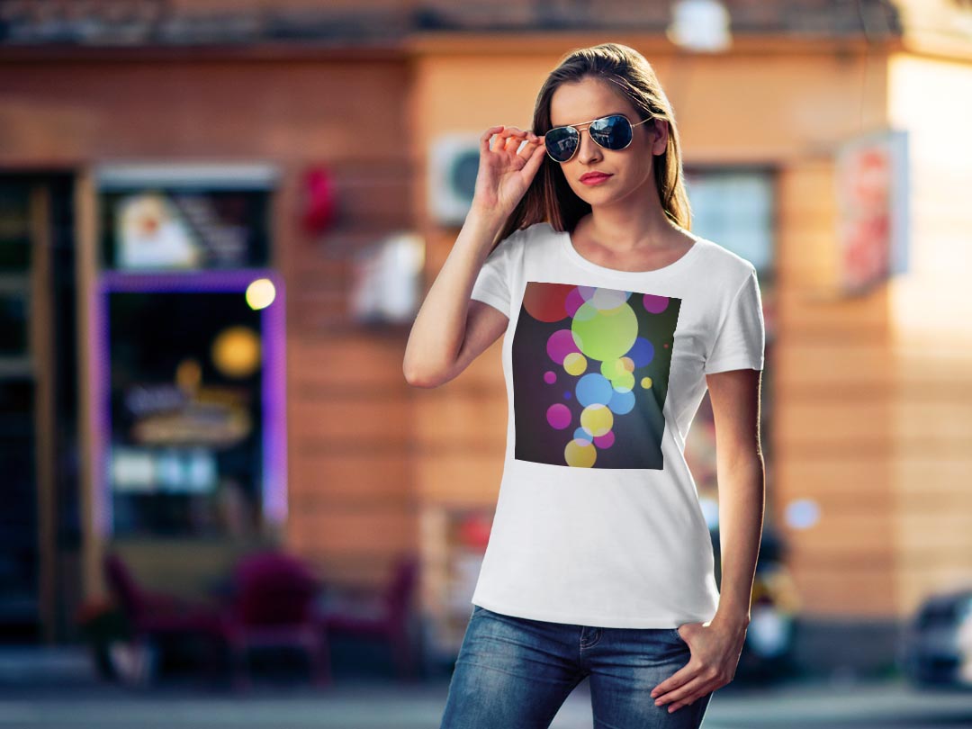 tシャツ レディース 半袖 白地 デザイン M L 白 ホワイト グレー Tシャツ ティーシャツ T shirt 002261 クール カラフル　模様