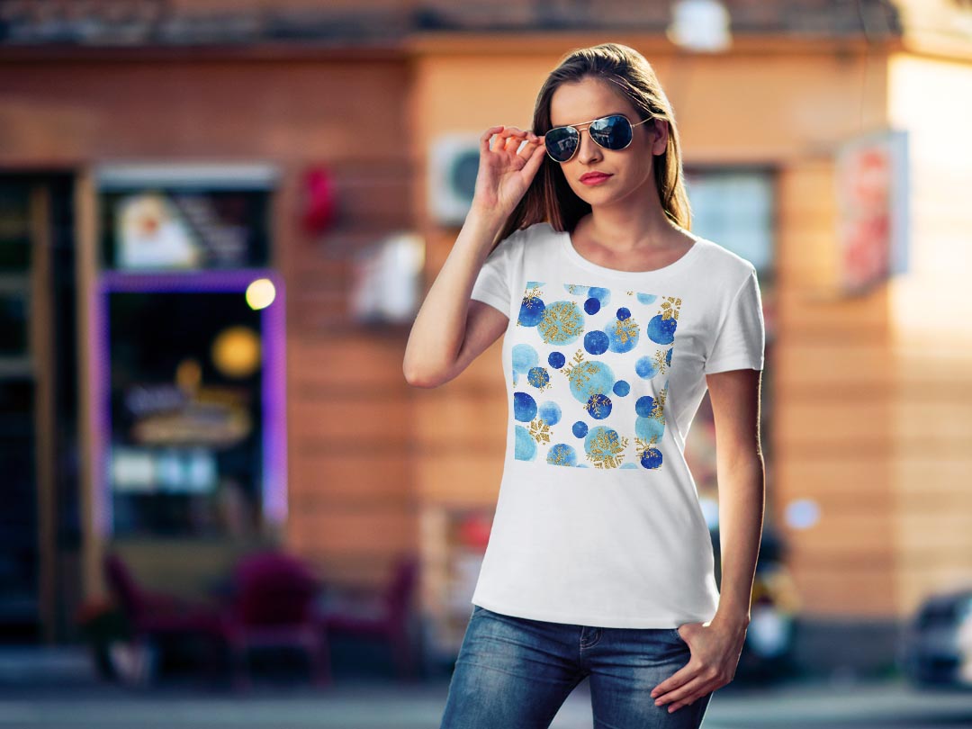 tシャツ レディース 半袖 白地 デザイン M L 白 ホワイト グレー Tシャツ ティーシャツ T shirt 014015 雪　結晶