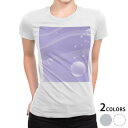 tシャツ レディース 半袖 白地 デザイン M L 白 ホワイト グレー Tシャツ ティーシャツ T shirt 002001 ラグジュアリー シンプル しゃぼん玉 紫